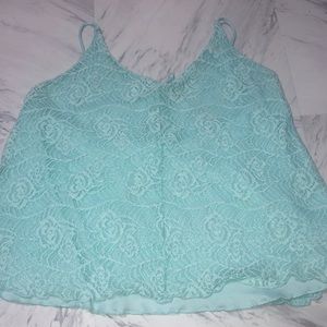 Little blue green top lace